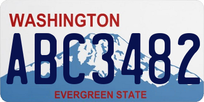 WA license plate ABC3482