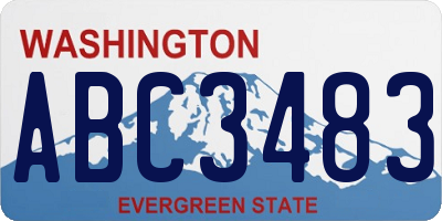 WA license plate ABC3483
