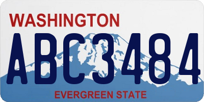 WA license plate ABC3484