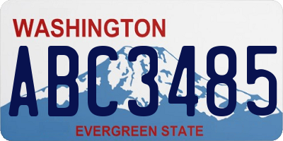 WA license plate ABC3485