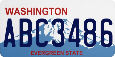 WA license plate ABC3486