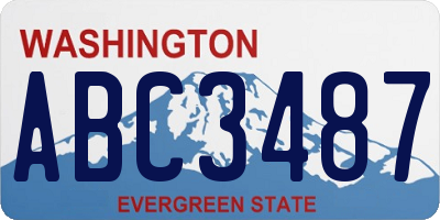 WA license plate ABC3487