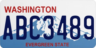 WA license plate ABC3489