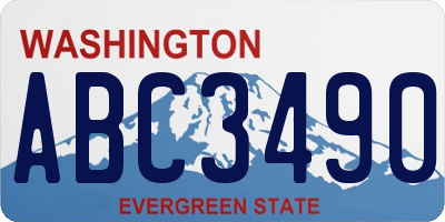 WA license plate ABC3490