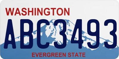 WA license plate ABC3493