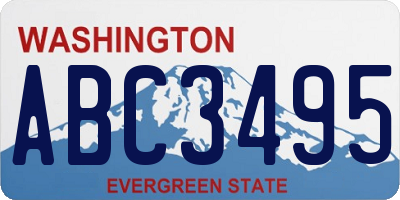 WA license plate ABC3495