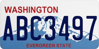 WA license plate ABC3497