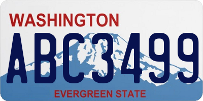 WA license plate ABC3499