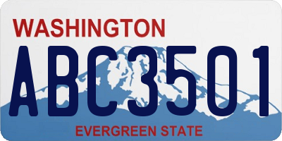 WA license plate ABC3501