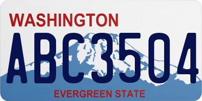 WA license plate ABC3504