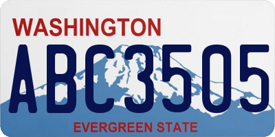 WA license plate ABC3505