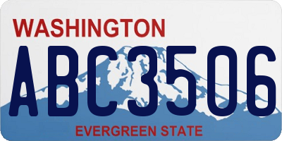 WA license plate ABC3506