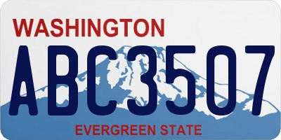 WA license plate ABC3507