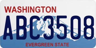 WA license plate ABC3508