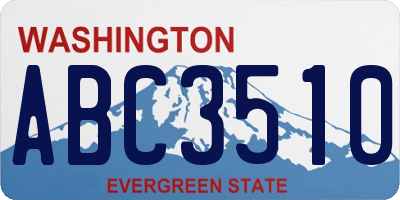 WA license plate ABC3510