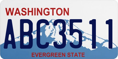 WA license plate ABC3511