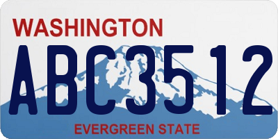 WA license plate ABC3512