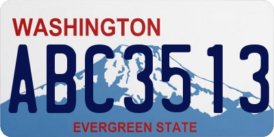 WA license plate ABC3513