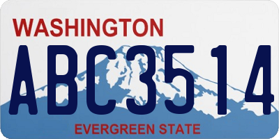 WA license plate ABC3514