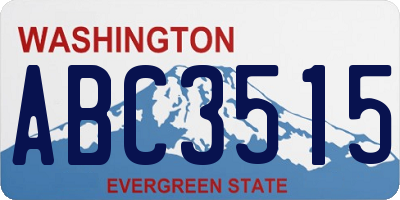 WA license plate ABC3515