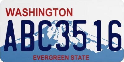 WA license plate ABC3516