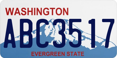WA license plate ABC3517