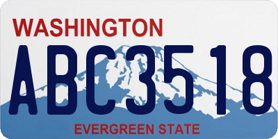WA license plate ABC3518