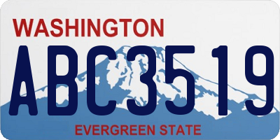 WA license plate ABC3519
