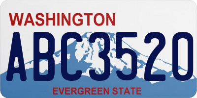 WA license plate ABC3520