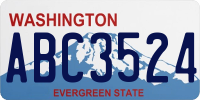 WA license plate ABC3524