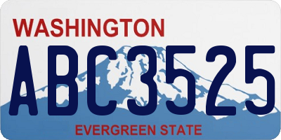 WA license plate ABC3525