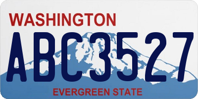 WA license plate ABC3527