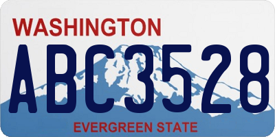 WA license plate ABC3528