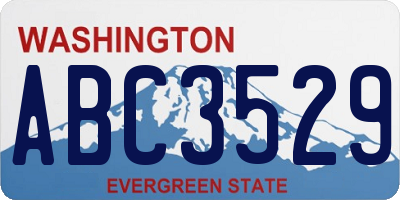 WA license plate ABC3529