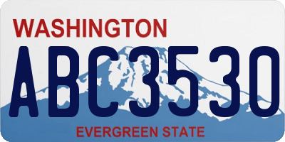 WA license plate ABC3530