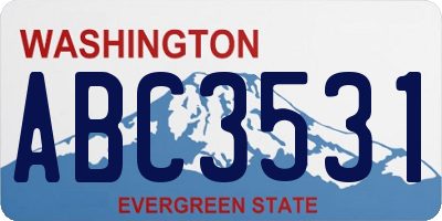 WA license plate ABC3531