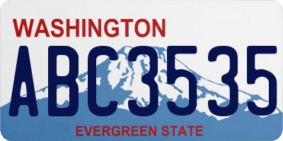 WA license plate ABC3535