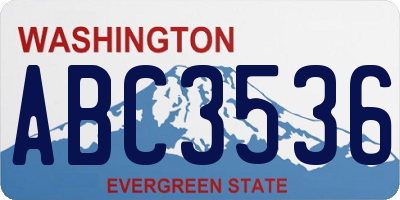 WA license plate ABC3536
