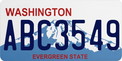 WA license plate ABC3549