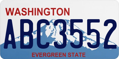 WA license plate ABC3552