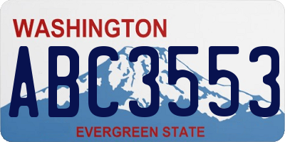 WA license plate ABC3553