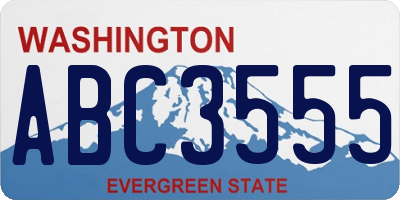 WA license plate ABC3555