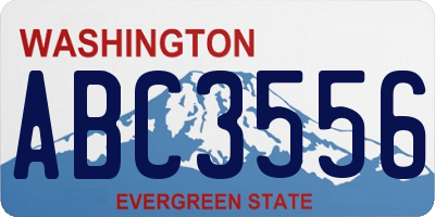 WA license plate ABC3556