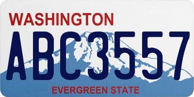 WA license plate ABC3557