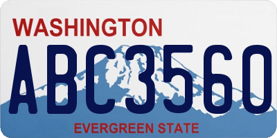 WA license plate ABC3560