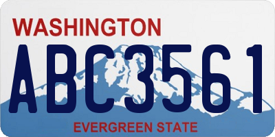 WA license plate ABC3561