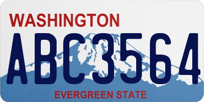 WA license plate ABC3564