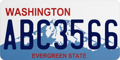 WA license plate ABC3566