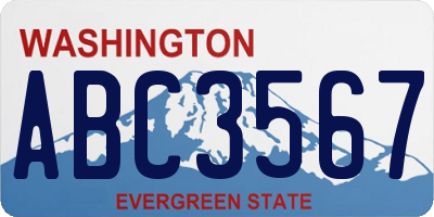 WA license plate ABC3567