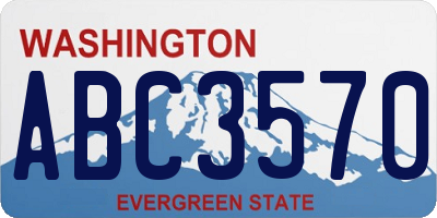 WA license plate ABC3570